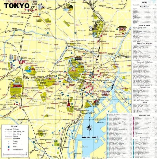 Mapa centrum Tokio
