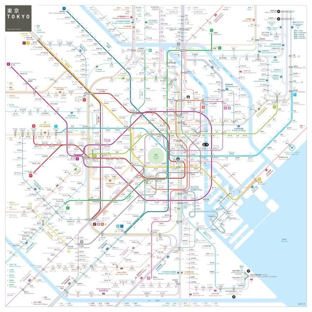 Mapa stacji metra w Tokio