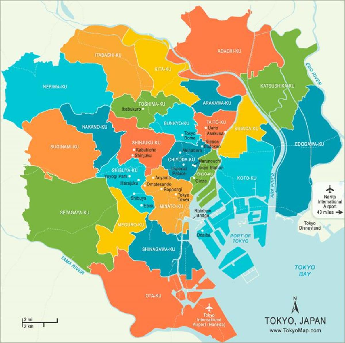 Mapa okręgu Tokio