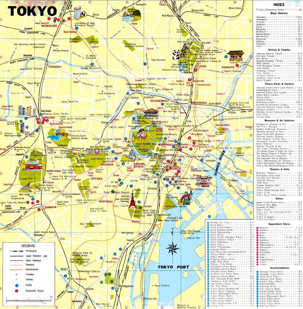 Mapa centrum Tokio