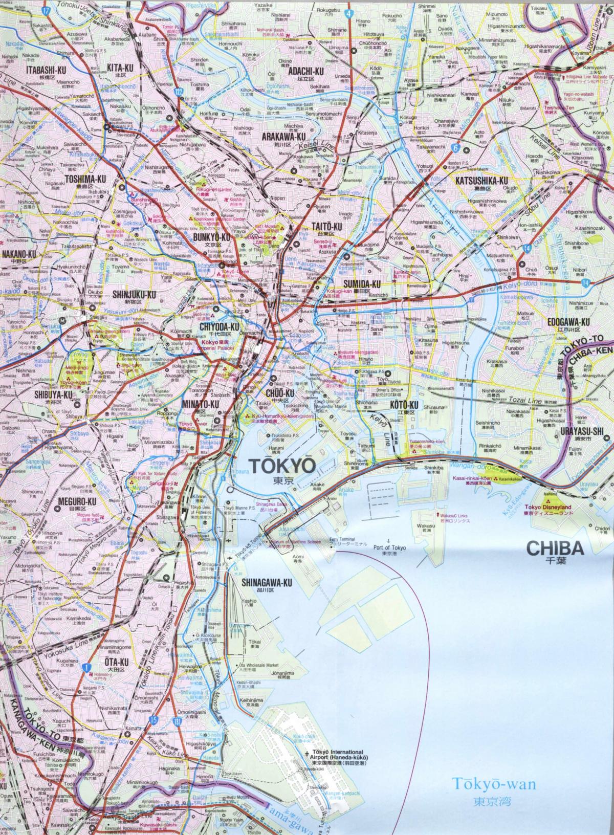 Mapa Tokio ulice